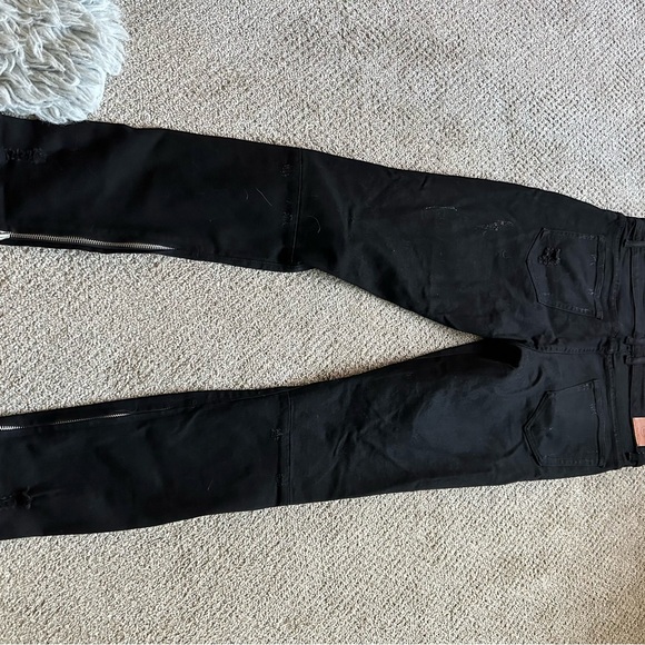 Black Rip & Distressed Skinny Jeans 36W/36L - Picture 6 of 8